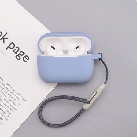 iPhone AirPods 3, Flydende Silikone Øretelefon Etui, Minimalistisk Øretelefon Etui, Blå