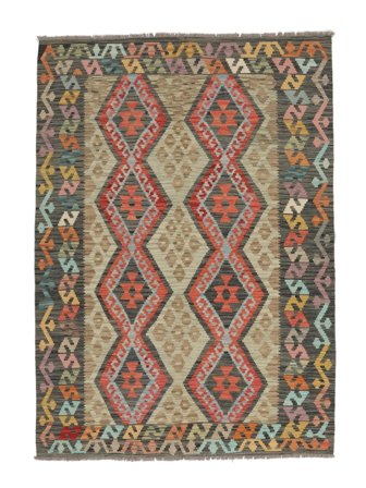 Hand Woven Kilim Afghan Old Style Rug 148X212 Brown/Black