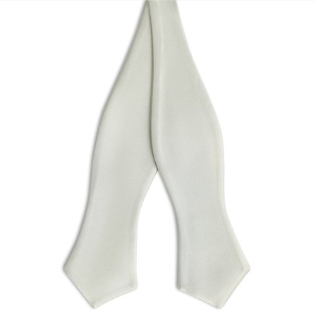 Lysegrå Ferdigknyttet Satengsløyfe med Diamantspiss for menn - Selvbinder