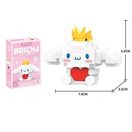 Byggeklosser Sanrio Anime Figur Kuromi Samlet Leke Dekorativ Ornament Modell My Melody Barnepuslespill Gaver Cinnamon f