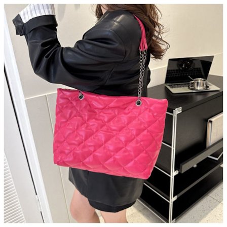 Dam vintage axelväska stor kapacitet PU läder dun bomull handväskor