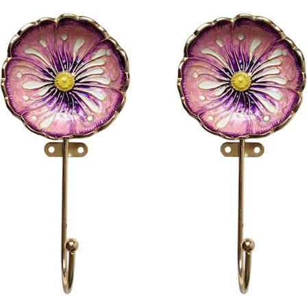 2 Pak Antik Metal Monteret Vægkrog Vintage Blomsterformet Dekorativ Vægkrog Stativ Bøjler til Ophængning af Tøj Frakker Håndklæder Nøgler Hatte