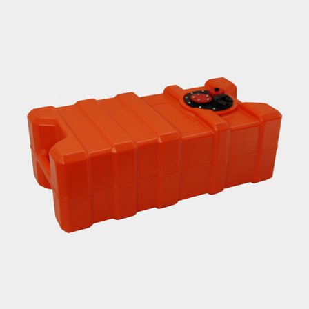 Tanque de combustível fixo CAN-SB, 65 litros, 800 x 400 x 280 mm, polietileno de alta densidade (HDPE), vermelho