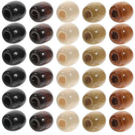 400 stk. naturlige træperler store hul træperler armbånd