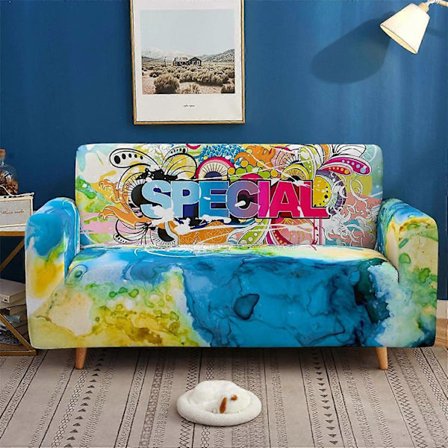 Värikäs kuviollinen sohvanpäällinen, erittäin joustava, pölytiivis sohvanpäällinen, 1-istuttava