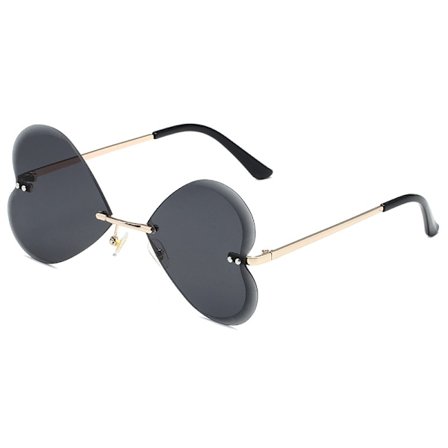 Fashion Hjärtformade Ramlösa Solglasögon Kvinnor Fashion Metall Körglasögon Roliga Solglasögon för Halloween Jul Fest