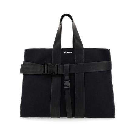 Sunnei Parallelepiped Messenger Taske Sort, unisex Tasker, Størrelse: ONE Size