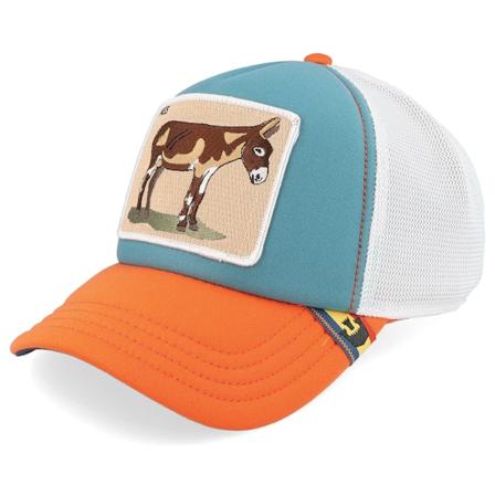 Goorin Bros. - Bleu trucker Casquette - First Ass- Farm Originals Mint/White/Orange/ Navy UV A-Frame Trucker @ Hatstore