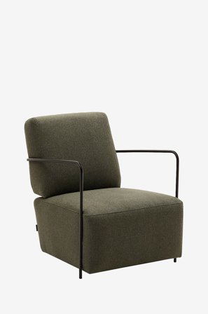 Kave Home - Gamer grønn lenestol med metall i svart mattlakkert utførelse - Grønn - Lenestoler - Fra Homeroom