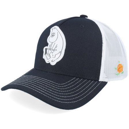 SQRTN - Mumin Axe Black/White A-Frame Trucker Trucker Black Cap - @ Hatstore