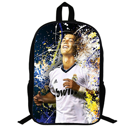 Ronaldo mønster rygsæk studerende skole taske et lag taske