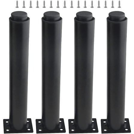 (25-42cm, musta) Sarja 4 tukevaa säädettävää metallihuonekalujalkaa