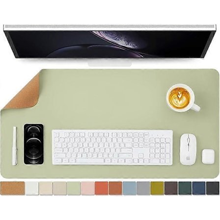 Skrivbordsunderlägg i kork - Dubbelsidigt skrivbordsunderlägg för kontor och hem - Som en stor musmatta och skrivbordsmattor på skrivbord (Svart 