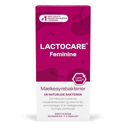 Lactocare Feminine Mælkesyrebakterier B2 30 Kapsler, Helse & Madvarer, Ingredienser, Mælkesyrebakterier
