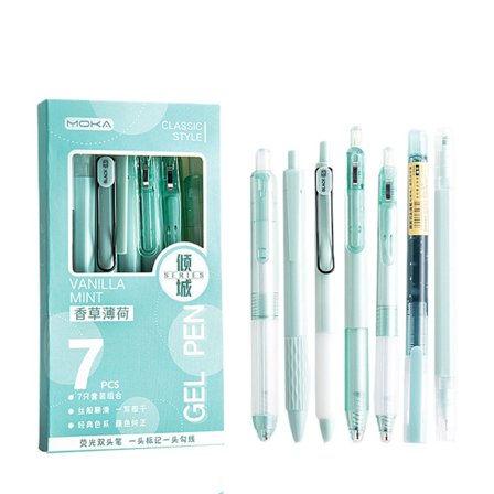 7 st svart gelpenna för studenter 0,5 mm Retractable Gelpenna Multipurpose Smoothing Ink Pen Back To School Present