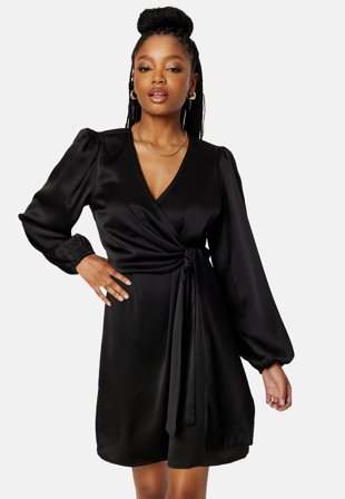 Object Collectors Item Adalina L/S Short Dress Black Klær