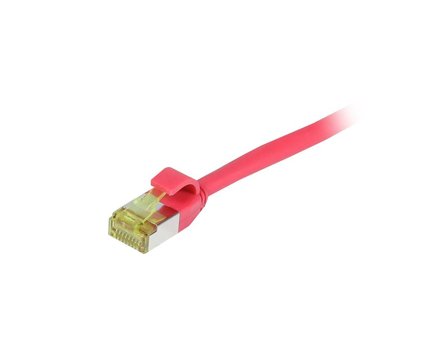 SYNERGY Patchkabel RJ45, CAT6A 500Mhz, 1,5m, rot, S/FTP, slimline rund d=4,5mm, TPE/LSZH(Superflex), AWG28, mit CAT7 Rohkabel, Synergy 21
