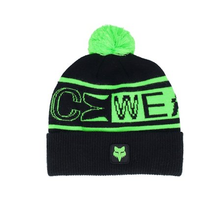 Fox - Sort pom Beanie - Throttle Beanie Black Pom @ Hatstore