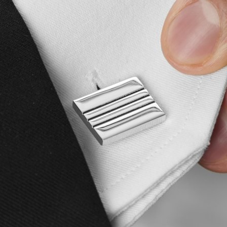 Silber-schwarze Manschettenknöpfe for Men