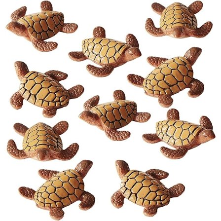10 stk. Havskildpadde Miniature Skildpadde Statue Resin Figurer Fe Haves Dekoration Kage Topper Dekorationer DIY til Sukkulente Plante Moss Landskab