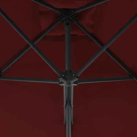 Vidaxl Trädgårdsparasoll Med Stålstång Vinröd 300x230 Cm Röd