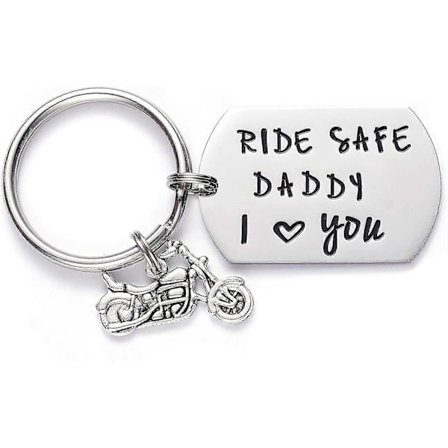 Presenter till pappa Motorcykel Nyckelringar Kör försiktigt Nyckelring Pappa Fars dag Present-YuJia
