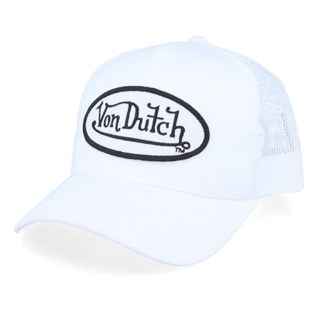 Von Dutch - White trucker Lippis - Oval Patch White/White Trucker @ Hatstore