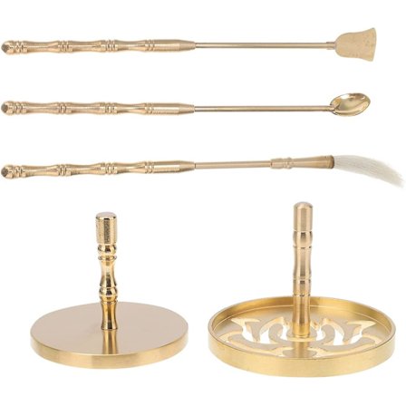 5 st Rökelsetillverkningssats Mässing Rökelseform Verktyg Rökelsekonformar Sked Press Spade Borste För Diy Yoga Meditation Hem Doft Tillbehör