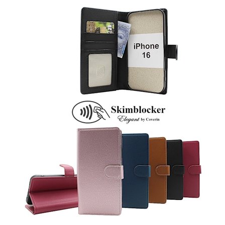 Skimblocker iPhone 16 Plånboksfodral