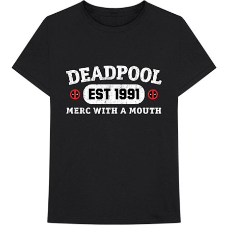 Deadpool Unisex Adult Merc With A Mouth Bomull T-Shirt XXL Svart