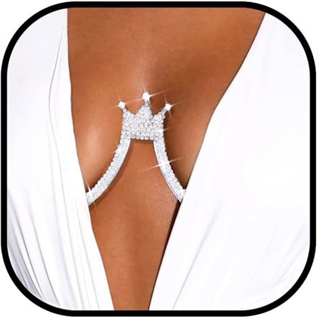 Rhinestone BH-kæde Sølv Brystholder Kæder Bikini Kropssmykker til Kvinder