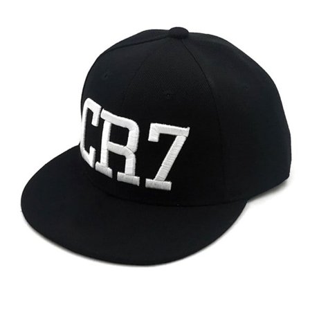 Ronaldo CR7 lippis lapsille pojille tytöille Messi Neymar Bboy Hip-Hop Snapback hattu Black-A