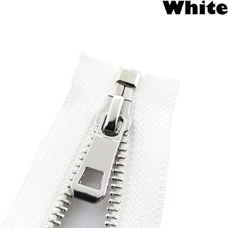 5# Glidelås Automatisk Lås HVIT