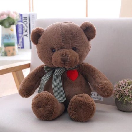 Plush Teddybjörn Söta Valentinsdag 13 Tum (Choklad Färg