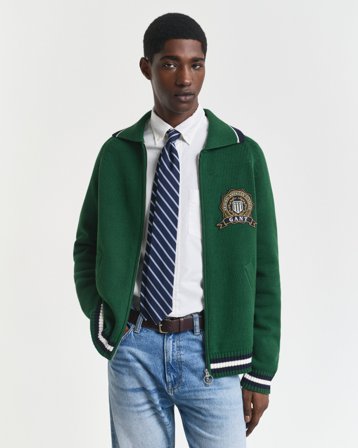 GANT Herren GANT 1949 Graphic Strickjacke mit Reißverschluss (XXL) Grün