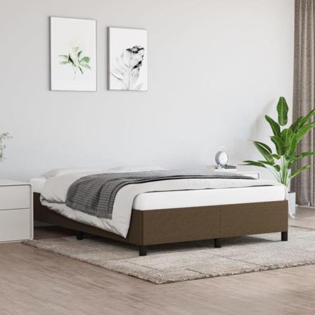 Vidaxl Sängram Mörkbrun 140x190 Cm Tyg Brun