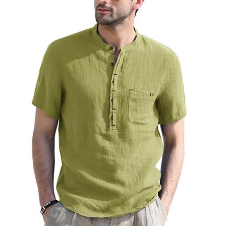 Kortärmade Toppar För Män Mock Neck Blus