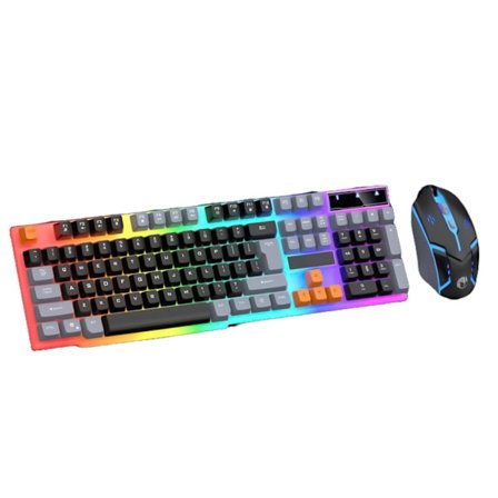 Gaming Tangentbord och Mus Combo 104 Tangenter LED Bakgrundsbelyst Tangentbord 1600DPI Mus