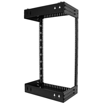 StarTech 18U 19" Wall Mount Network Rack, Adjustable Depth 12-20" 2 Post Open Frame Server Room Rack for AV/Data/ IT Communication/Computer