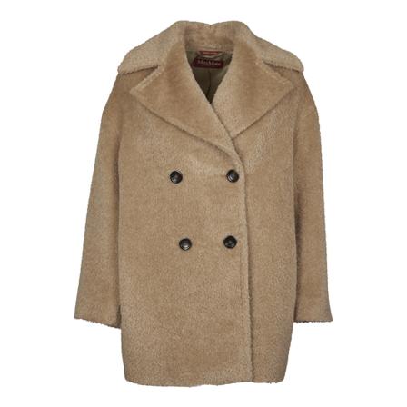 Max Mara, Faux Fur & Shearling Jackets Bruin, Dames, Maat:S