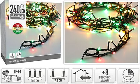 KI Lyslenke String 240LED 3 farger IP44 18m