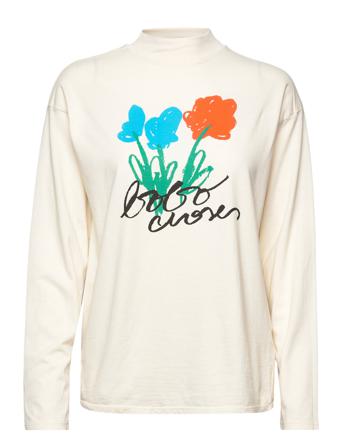 Abstract Flowers Over D Long Sleeve T-Shirt Langærmet T-shirt Beige Bobo Choses
