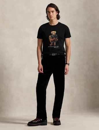 Polo Ralph Lauren Custom Slim Fit Polo Bear Jersey T-Shirt - Black - XS
