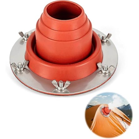 Liesi putken läpivienti teltta, lämmönkestävä silikoninen telttaputken holkki, kattoaukko retkeilykeittiöön