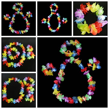 4 st/ set Hawaiian Tropical Hula Luau Grass Dance Head Neck Wri