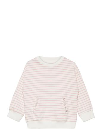 Striped Cotton-Blend Sweatshirt Pink Mango
