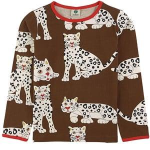 Småfolk Bison Snow Leopard Printed T-Shirt 7-8 Years - Tops - 7-8 years - Brown