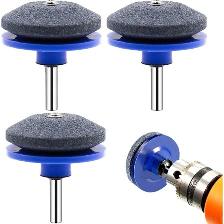 Tredelad gräsklipparbladsvässare för elektrisk borr och gräsklipparblad sliphjul trädgårdsredskapsslipare för gräsklippare 5*5,5