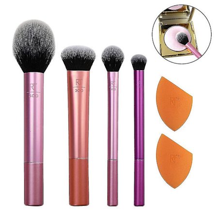 Sminkekostsett med Svampblender for Øyenskygge, Foundation, Rouge og Concealer, Flere Koster-