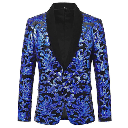 Sliktaa Herre Party Jakke Slim Fit Paljett Blazer